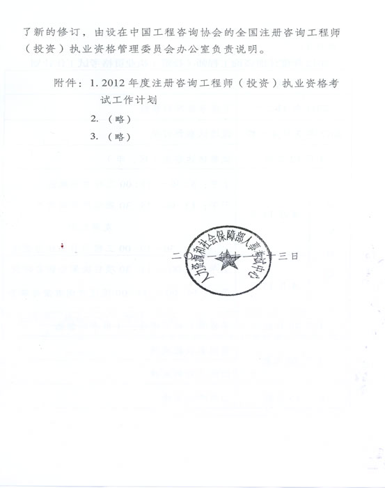 關(guān)于做好2012年度注冊(cè)咨詢工程師（投資）執(zhí)業(yè)資格考試考務(wù)工作的通知