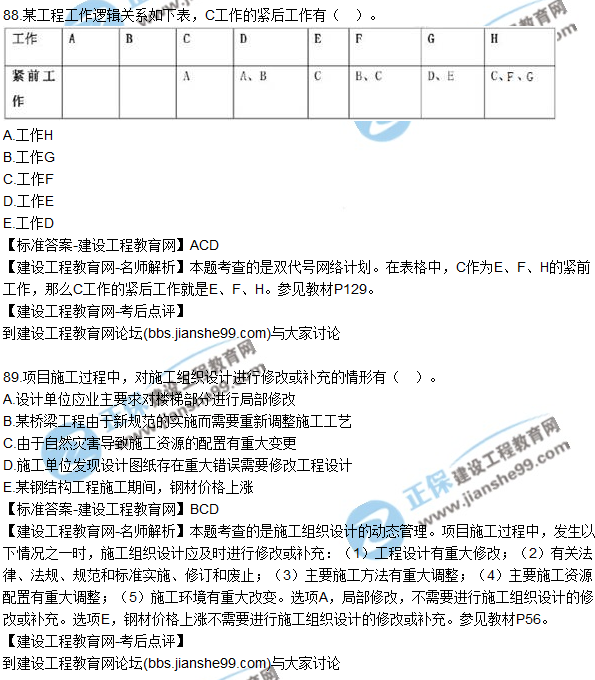 2017年一級建造師《項(xiàng)目管理》試題及答案（81-90）