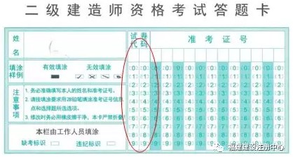 二級(jí)建造師資格考試答題卡