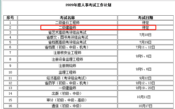 浙江二級建造師考試時(shí)間