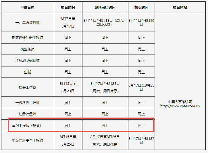 吉林咨詢工程師報(bào)名公告