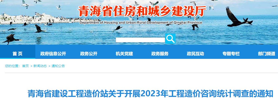 青海省建設(shè)工程造價(jià)站關(guān)于開展2023年工程造價(jià)咨詢統(tǒng)計(jì)調(diào)查的通知